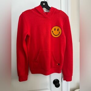 Aviator Nation Vibrant Red Smiley Hoodie